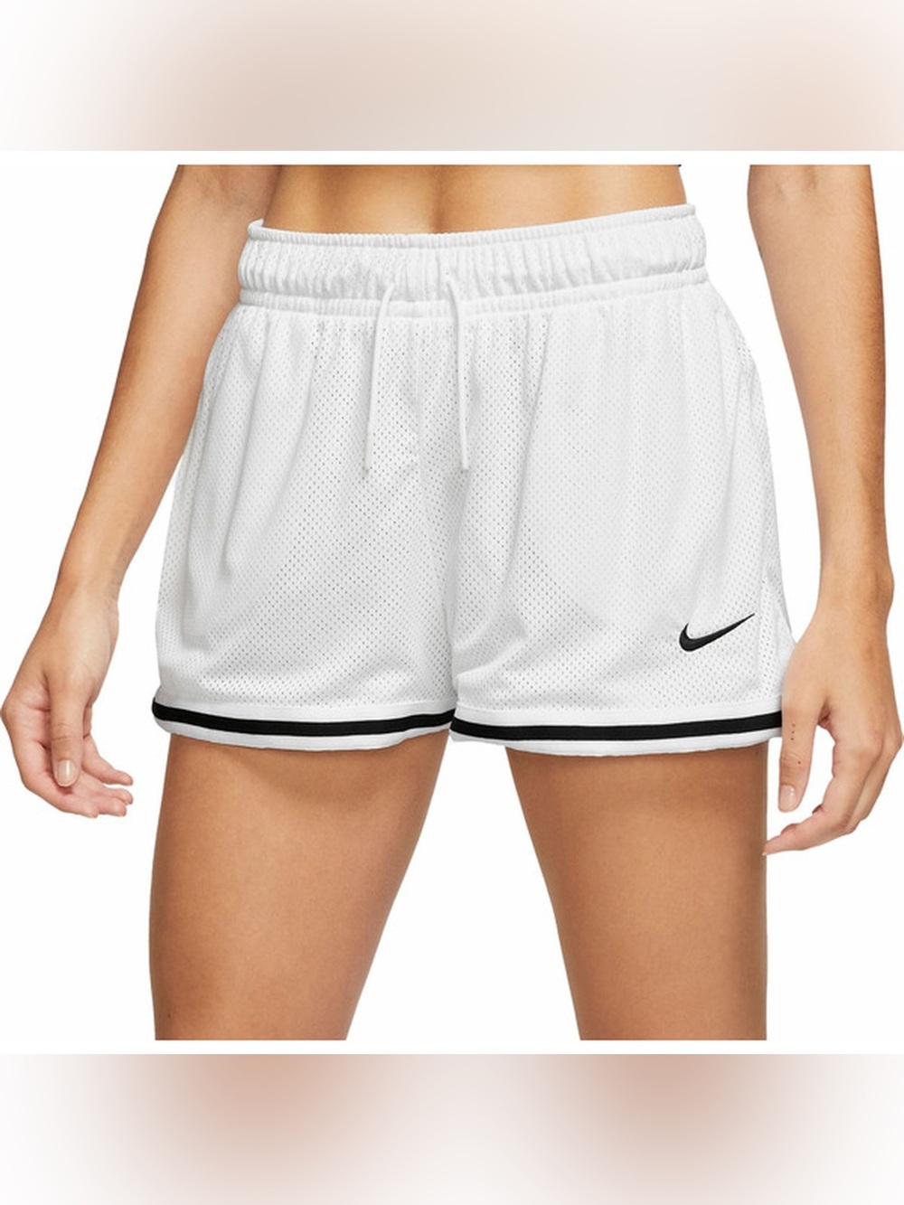 Nike Women's Mesh Mid-Rise Shorts - White